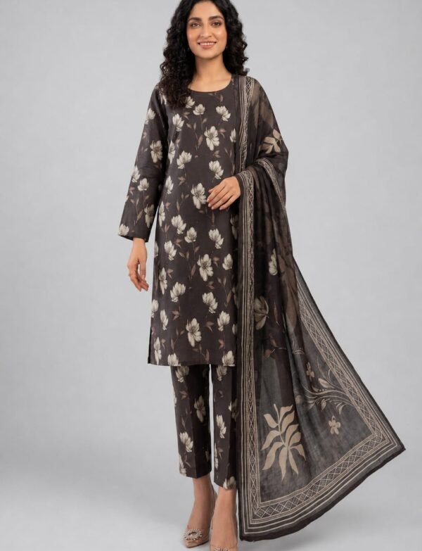 Already Printed Lawn Suit with Printed Dupatta – 3 Piece Unstitched