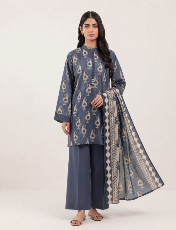 Beechtree Printed Lawn Suit – 3 Piece Unstitched