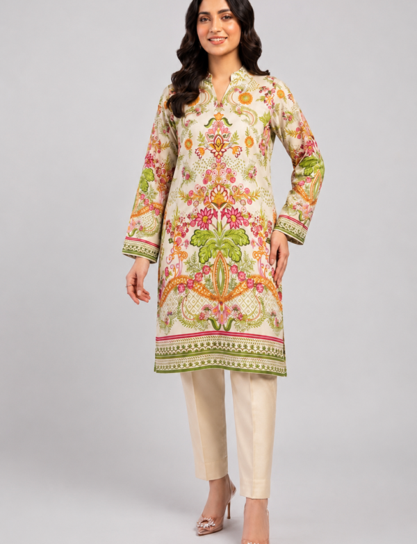 Skin Color Printed Lawn Suit – 2 Piece Unstitched